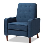 Baxton Studio Mathias Mid-century Modern Blue Upholstered Lounge Chair 143-8134